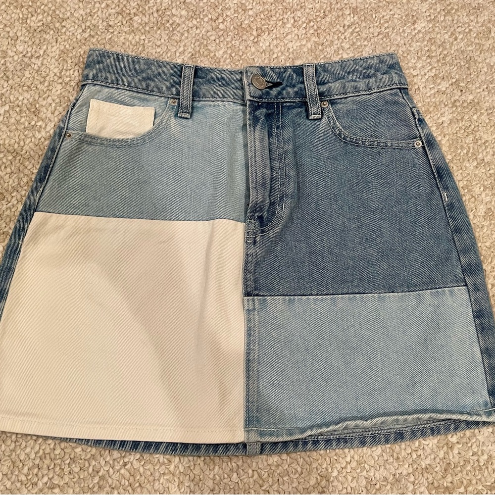 Pac-Sun Women’s Color Block Jean Skirt - size 25